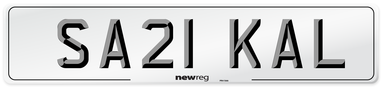 SA21 KAL Number Plate from New Reg